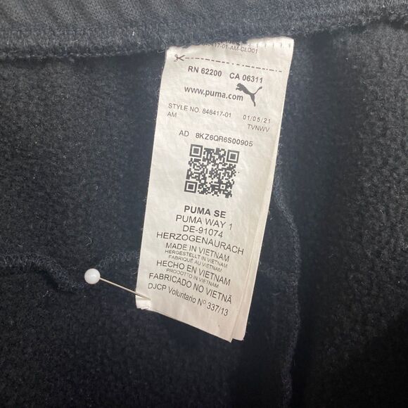 Puma Black Joggers Gym Fleece Sweat Pants Men XL Cotton Drawstring Waist Cuffs - Picture 14 of 14